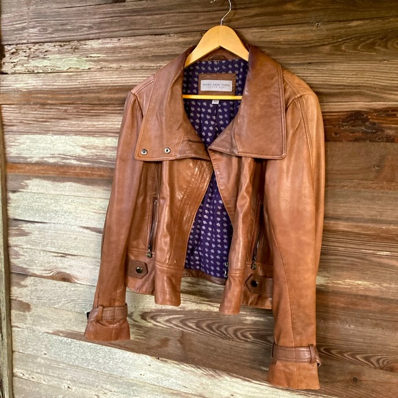 Andrew Marc Brown Leather Jacket - Picture 4 of 11